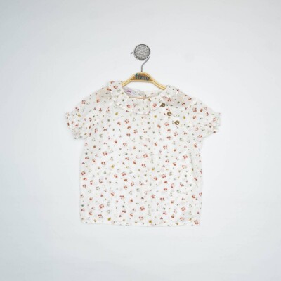 Wholesale Baby Girls Blouse 6-24M Timo 1018-TKDÜ012230171 Ecru