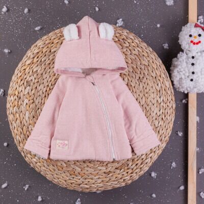 Wholesale Baby Girls Cardigan With Hoodie 6-24M BabyZ 1097-5758 Blanced Almond
