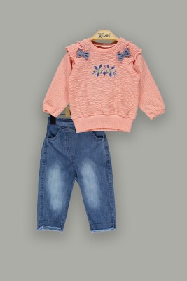 Wholesale Baby Girls Denim Pants and Body 9-24M Kumru Bebe 1075-3946 - Kumru Bebe