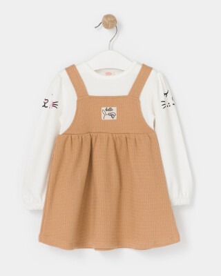 Wholesale Baby Girls Dress 6-18M Bupper Kids 1053-23954 Light Brown 