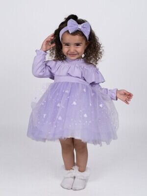 Wholesale Baby Girls Dress 6-24M Serkon Baby&Kids 1084-M0569 Lilac