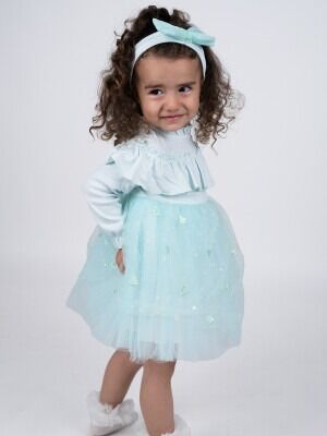 Wholesale Baby Girls Dress 6-24M Serkon Baby&Kids 1084-M0569 Mint Green 