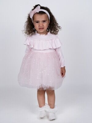 Wholesale Baby Girls Dress 6-24M Serkon Baby&Kids 1084-M0569 Pink