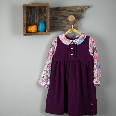 Wholesale Baby Girls Dress 6-24M Timo 1018-T3KDÜ204237101 Purple
