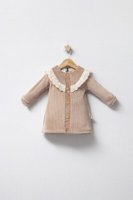 Wholesale Baby Girls Dress 6-24M Tongs 1028-3868 Beige Melange