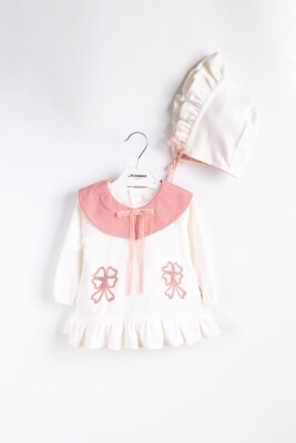 Wholesale Baby Girls Dress and Hat Set 3-12M Minicorn 2018-2330 Ecru