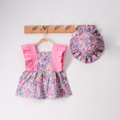 Wholesale Baby Girls Dress and Hat Set 9-24M Tofigo 2013-7313 Pink