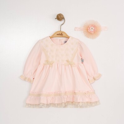 Wholesale Baby Girls Dress and Headband Set 0-12M Miniborn 2019-3296 - Miniborn