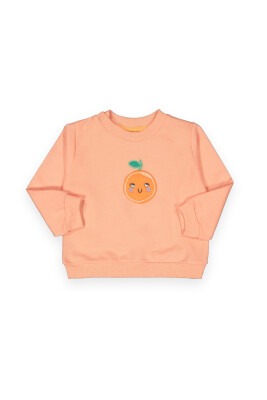 Wholesale Baby Girls Embroidered Sweat 6-18M Tuffy 1099-10 pinkish orange