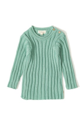 Wholesale Baby Girls Knitwear Ribbed Sweater 12-36M Patique 1061-121064 Green Almond