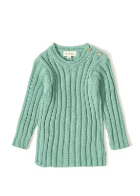 Wholesale Baby Girls Knitwear Ribbed Sweater 3-12M Patique 1061-21064 Green Almond