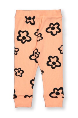 Wholesale Baby Girls Leggings with Flower Printed 6-24M Divonette 1023-2180-1 Blanced Almond