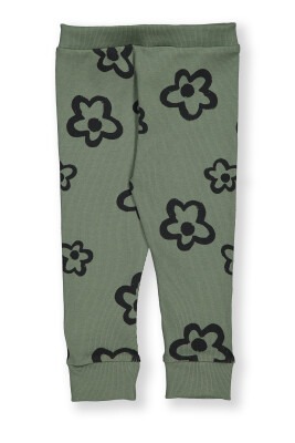 Wholesale Baby Girls Leggings with Flower Printed 6-24M Divonette 1023-2180-1 Green