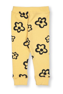 Wholesale Baby Girls Leggings with Flower Printed 6-24M Divonette 1023-2180-1 Yellow