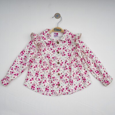 Wholesale Baby Girls Long Sleeve Shirt 6-24M Timo 1018-T4KDÜ012223251 Ecru