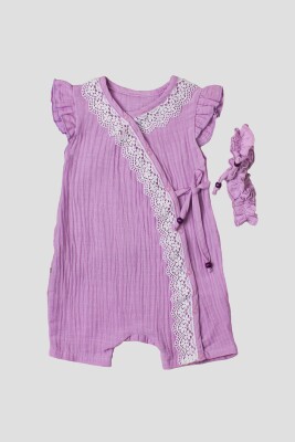 Wholesale Baby Girls Muslin Rompers 3-12M Kidexs 1026-60120 - Kidexs (1)