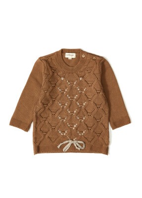 Wholesale Baby Girls Organic Cotton Knitwear Sweater 12-36M Patique 1061-21058-1 Brown