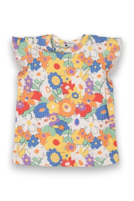 Wholesale Baby Girls Patterned T-shirt 6-18M Tuffy 1099-9020 - Tuffy