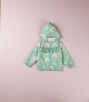 Wholesale Baby Girls Printed Raincoat 9-24M BabyRose 1002-8428 Green