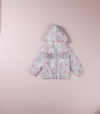 Wholesale Baby Girls Printed Raincoat 9-24M BabyRose 1002-8428 Gray