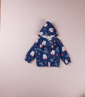 Wholesale Baby Girls Printed Raincoat 9-24M BabyRose 1002-8428 Navy 