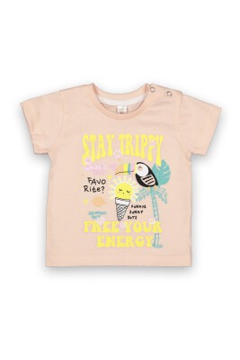 Wholesale Baby Girls Printed T-Shirt 6-18M Difa 1078-16005 Salmon Color 