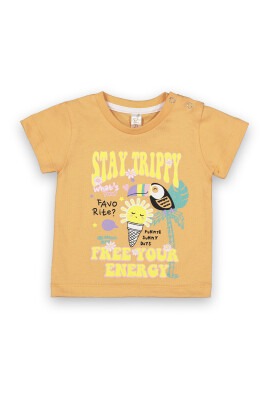 Wholesale Baby Girls Printed T-Shirt 6-18M Difa 1078-16005 Orange