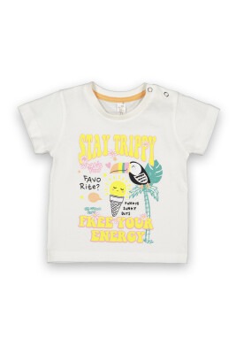 Wholesale Baby Girls Printed T-Shirt 6-18M Difa 1078-16005 Ecru