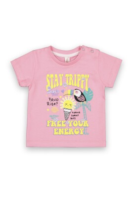 Wholesale Baby Girls Printed T-Shirt 6-18M Difa 1078-16005 Pink