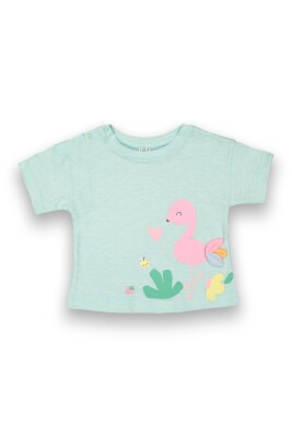 Wholesale Baby Girls Printed T-Shirt 6-18M Tuffy 1099-9004 Ice blue