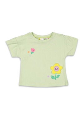 Wholesale Baby Girls Printed T-shirt 6-18M Tuffy 1099-9006 Water green