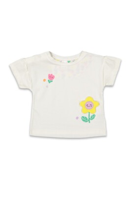 Wholesale Baby Girls Printed T-shirt 6-18M Tuffy 1099-9006 Ecru