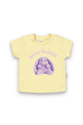 Wholesale Baby Girls Printed T-shirt 6-18M Tuffy 1099-9011 Light Yellow