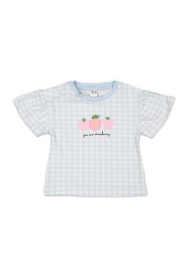 Wholesale Baby Girls Printed T-shirt 6-18M Tuffy 1099-9012 Ice blue