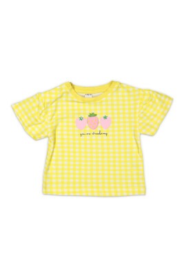 Wholesale Baby Girls Printed T-shirt 6-18M Tuffy 1099-9012 Yellow