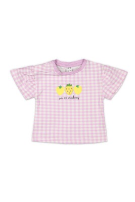 Wholesale Baby Girls Printed T-shirt 6-18M Tuffy 1099-9012 Light Lilac