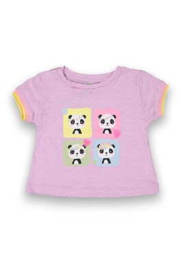 Wholesale Baby Girls Printed T-Shirt 6-18M Tuffy 1099-9017 Lilac