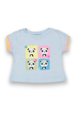 Wholesale Baby Girls Printed T-Shirt 6-18M Tuffy 1099-9017 Ice blue