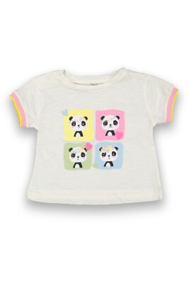 Wholesale Baby Girls Printed T-Shirt 6-18M Tuffy 1099-9017 Ecru