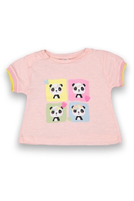 Wholesale Baby Girls Printed T-Shirt 6-18M Tuffy 1099-9017 Light Pink