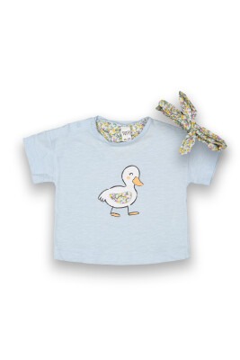 Wholesale Baby Girls Printed T-Shirt with Headband 6-18M Tuffy 1099-9009 - Tuffy