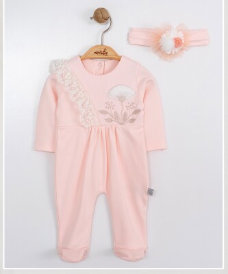 Wholesale Baby Girls Rompers and Headband Set 0-6M Miniborn 2019-6131 - Miniborn