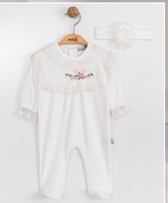 Wholesale Baby Girls Rompers and Headband Set 0-6M Miniborn 2019-6137 - Miniborn (1)