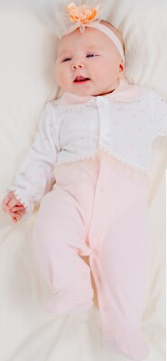 Wholesale Baby Girls Rompers and Headband Set 0-6M Miniborn 2019-6145 - Miniborn