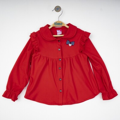 Wholesale Baby Girls Ruffled Shirt 6-24Y Timo 1018-T4KÖÜ012222921 Red