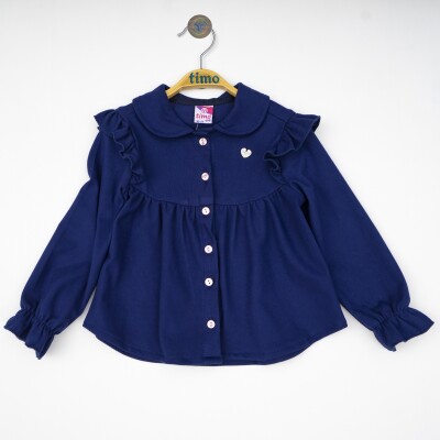 Wholesale Baby Girls Ruffled Shirt 6-24Y Timo 1018-T4KÖÜ012222921 Navy 