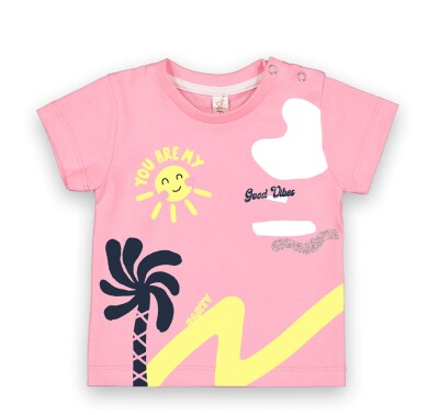 Wholesale Baby Girls T-Shirt 6-18M Difa 1078-16003 Pink