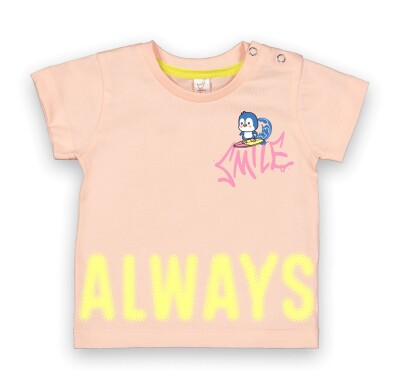 Wholesale Baby Girls T-Shirt 6-18M Difa 1078-16004 Salmon Color 