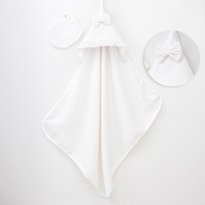 Wholesale Baby Girls Towel 80*90 Minizeyn 2014-1002 Ecru