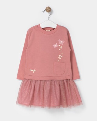 Wholesale Baby Girls Tulle Dress 9-24M Bupper Kids 1053-23929 Dark Powder